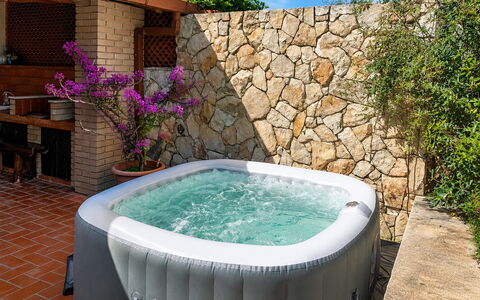 Villa Lina: Bathtub, Plumbing Fixture, Swimming Pool, Composite Material, Jacuzzi, Flowerpot, Leisure, Houseplant, Water Feature