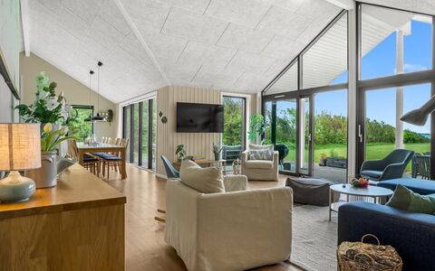 Gerlind - 75M to the Fjord: Ceiling, Interior Design, Home, Couch, Living Room, Chair, Cottage, Hardwood, Estate