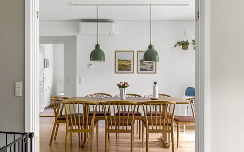 Falka - 30Km from the Sea: Furniture, Interior Design, Flooring, Wood, Dining Room, Kitchen & Dining Room Table, Floor, Table, Chair, Ceiling