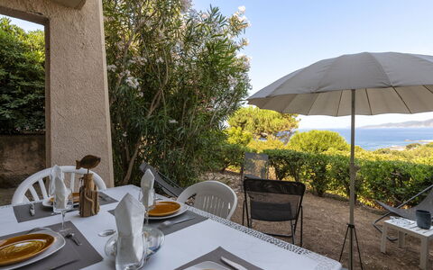 U Sognu: Outdoor Furniture, Landscaping, Outdoor Table, Garden, Kitchen & Dining Room Table, Chair, Shade, Eco Hotel, Yard, Resort