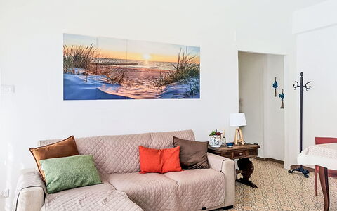 Bemi' Al Mare: Furniture, Interior Design, Couch, Wall, Flooring, Floor, Cushion, Living Room, Room, Apartment