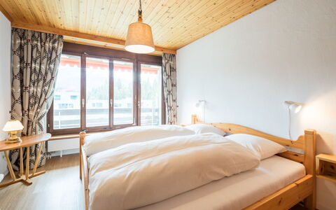 Laax 71: Wood, Bedroom, Bed, Interior Design, Furniture, Bed Sheet, Bed Frame, Bedding, Ceiling, Home