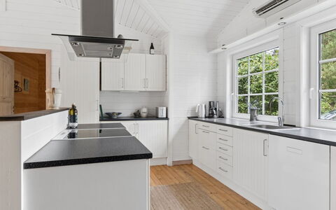 Aiyana - 2.1Km from the Sea: Kitchen, Flooring, Wood, Countertop, Interior Design, Cabinetry, Kitchen Appliance, Floor, Ceiling, Sink
