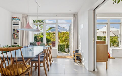 Frænde - 500M from the Sea: Furniture, Interior Design, Flooring, Floor, Chair, Table, Wood, Kitchen & Dining Room Table, Wood Flooring, Dining Room