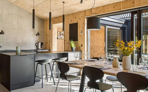 Ania - 500M from the Sea: Furniture, Kitchen, Interior Design, Countertop, Flooring, Chair, Wood, Kitchen & Dining Room Table, Light Fixture, Ceiling