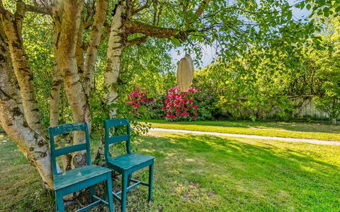 Skuli - 300M from the Sea: Blue, Leaf, Green, Nature, Branch, Yellow, Vegetation, Furniture, Summer, Garden
