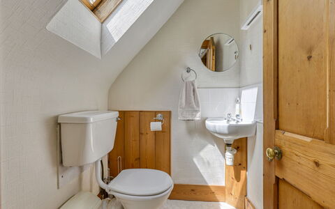 Coach House on Aigas Golf Course: Plumbing Fixture, Bathroom, Flooring, Sink, Interior Design, Floor, Plumbing, Bathroom Sink, Tap, Toilet