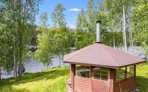 Villa Kaidanjylhä: Wood, Roof, Gazebo, Pavilion, Outdoor Structure, Cottage, Garden Buildings, Shed, Log Cabin, Hut