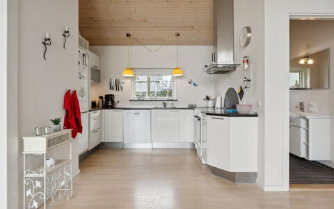 Eve - 700M from the Sea: Flooring, Interior Design, Kitchen, Countertop, Ceiling, Wood, Floor, Light Fixture, Furniture, Cabinetry