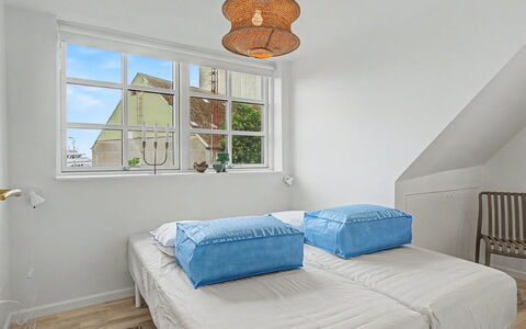Swarthofthi - 90M from the Sea: Furniture, Interior Design, Floor, Bed, Bedroom, Flooring, Wood, Room, Ceiling, Linens