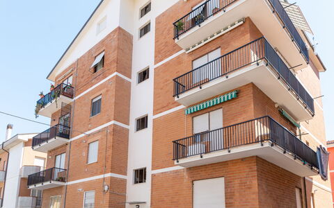 Casa Acquamarina: Building, Window, Facade, Apartment, Neighbourhood, Residential Area, Urban Design, Composite Material, Balcony, Condominium