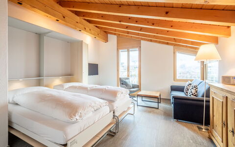 Darschalè 11: Bedroom, Apartment, Bed, Bedding, Bed Frame, Hotel, Bed Sheet, Linens, Glacial Landform, Resort