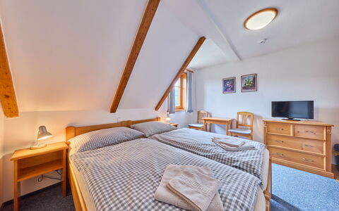 Penzion Exnar: House, Home, Bedroom, Bed Frame, Cottage, Bed, Bed Sheet, Bedding, Hotel, Hardwood