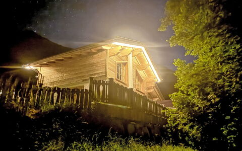 Chalet Auszeit: Wood, Cottage, House, Architecture, Hut, Roof, Home, Night, Log Cabin, Shed