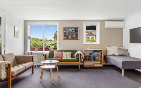 Eufemia - 250M from the Sea: Furniture, Interior Design, Flooring, Couch, Floor, Wall, Wood, Living Room, Ceiling, Room