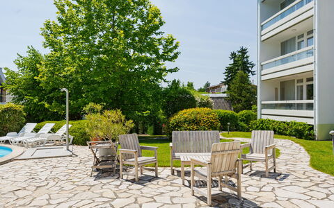 Holiday Club 3: Garden, Shade, Yard, Outdoor Furniture, Landscaping, Lawn, Resort, Villa, Backyard