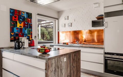 Heloise - 900M from the Sea: Kitchen, Kitchen Appliance, Countertop, Major Appliance, Interior Design, Home Appliance, Flooring, Furniture, Cabinetry, Kitchen Stove