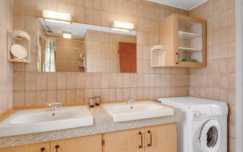 Nyyrikki - 350M from the Sea: Bathroom Sink, Sink, Plumbing Fixture, Flooring, Bathroom, Interior Design, Bathroom Cabinet, Floor, Countertop, Tap