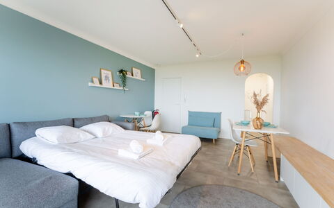 Poseidon: Furniture, Flooring, Floor, Interior Design, Wood, Bedroom, Ceiling, Bed, Room, Wood Flooring