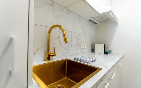 Poseidon: Plumbing Fixture, Interior Design, Kitchen, Tap, Countertop, Sink, Plumbing, Kitchen Sink, Cabinetry