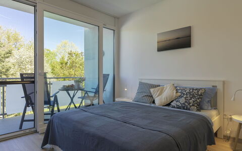 Gárdonyi Garden: Interior Design, Furniture, Floor, Flooring, Bed, Room, Bedroom, Ceiling, Apartment, Bed Sheet