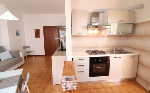 Margherita: Kitchen, Kitchen Appliance, Major Appliance, Flooring, Furniture, Countertop, Interior Design, Wood, Floor, Cabinetry