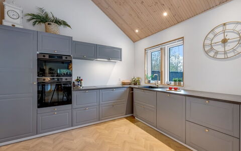 Fastulf - 1.2Km to the Fjord: Wood, Flooring, Kitchen, Cabinetry, Interior Design, Floor, Ceiling, Countertop, Kitchen Appliance, Major Appliance