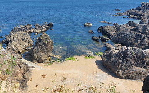 La Sardinerie de la Crique de Porsac'H: Blue, Water, Body Of Water, Rock, Natural Environment, Coast, Coastal And Oceanic Landforms, Summer, Sea, Shore