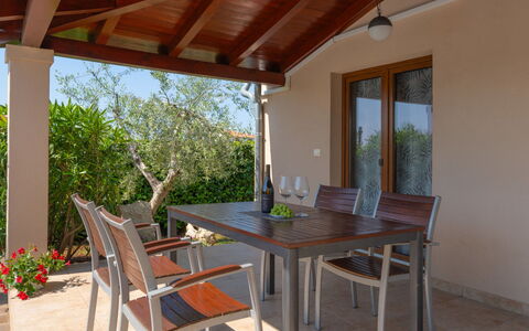 Villa Greta: Interior Design, Apartment, Balcony, Hardwood, Wood Stain, Wood Flooring, Handrail, Daylighting, Hotel, Penthouse Apartment