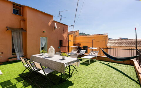 Paolina: Interior Design, Apartment, Balcony, Hardwood, Wood Stain, Wood Flooring, Handrail, Daylighting, Hotel, Penthouse Apartment