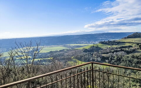 Casetta Belvedere: Interior Design, Apartment, Balcony, Hardwood, Wood Stain, Wood Flooring, Handrail, Daylighting, Hotel, Penthouse Apartment