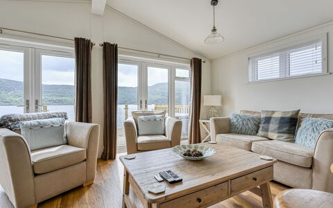 Loch Ness Hamptons Lodge: Furniture, Interior Design, Couch, Flooring, Floor, Ceiling, Room, Living Room, Home