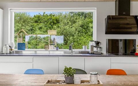 Anabel - 800M from the Sea: Kitchen, Countertop, Furniture, Interior Design, Kitchen Appliance, Wood, Flooring, Cabinetry, Home Appliance, Lighting