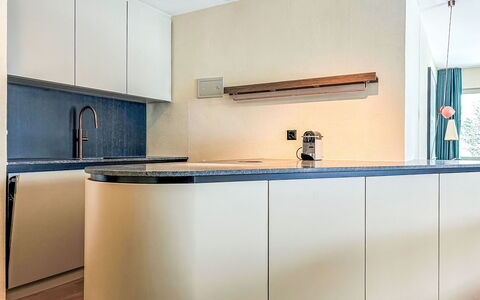 Casa Partnun 4-3: Interior Design, Countertop, Flooring, Kitchen, Wood, Kitchen Appliance, Cabinetry, Floor, Ceiling, Furniture