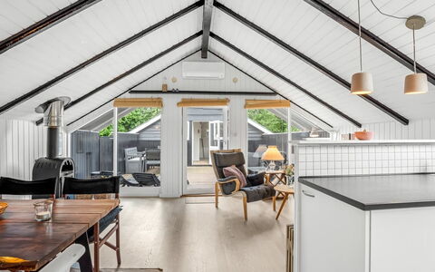 Ragnborg - 700M from the Sea: Wood, Ceiling, Flooring, Interior Design, Floor, Furniture, Wood Flooring, Chair, Attic, Kitchen & Dining Room Table