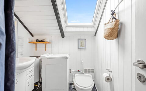 Ragnborg - 700M from the Sea: Plumbing Fixture, Flooring, Ceiling, Sink, Interior Design, Floor, Bathroom, Tap, Plumbing, Toilet