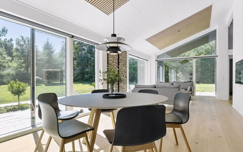 Theodora - 600M from the Sea: Interior Design, Furniture, Flooring, Wood, Ceiling, Floor, Kitchen & Dining Room Table, Table, Dining Room, Light Fixture