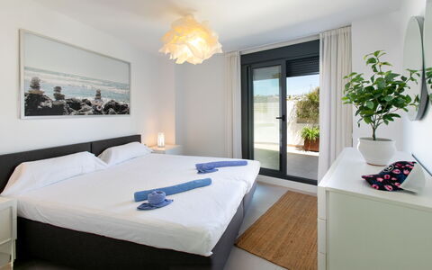 Sea Garden: Furniture, Interior Design, Bed, Bedroom, Wood, Room, Floor, Ceiling, Bed Sheet, Flooring