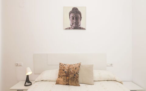 Luma: Bed, Furniture, Bedroom, Bedding, Interior Design, Wall, Bed Sheet, Floor, Wood, Room