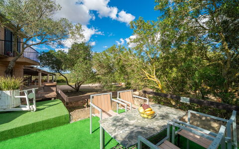 Es Racó de Campos: Garden, Backyard, Landscaping, Yard, Eco Hotel, Fence, Deck