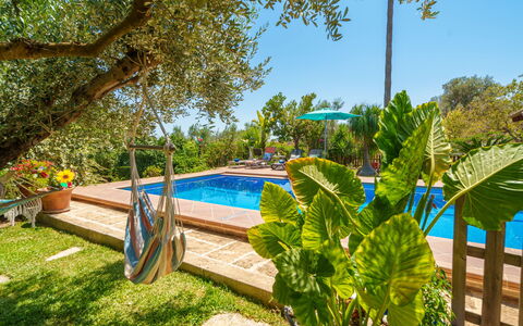 Cas Pobler: Blue, Swimming Pool, Resort, Garden, Outdoor Furniture, Eco Hotel, Leisure, Shade, Landscaping, Backyard