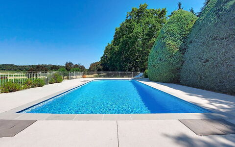 Chateau Payan: Blue, Swimming Pool, Composite Material, Water Feature, Garden, Landscaping, Shade, Tile, Resort, Design