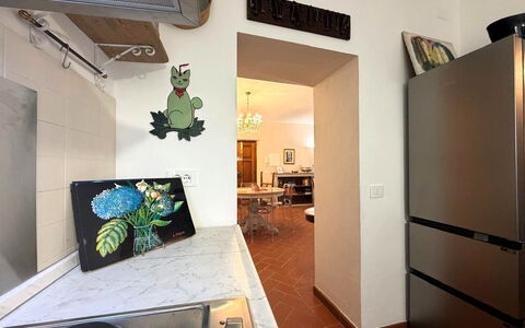 La Dimora del Leone: Flooring, Interior Design, Major Appliance, Floor, Lighting, Furniture, Room, Kitchen Appliance, Kitchen, Ceiling
