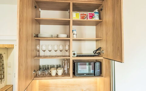 Soukenická: Shelving, Furniture, Wood, Cabinetry, Shelf, Interior Design, Cupboard, Countertop, Kitchen, Flooring