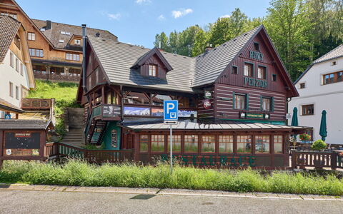 Rokytnice Nad Jizerou 2: House, Door, Cottage, Siding, Stairs, Lumber, Porch, Restaurant