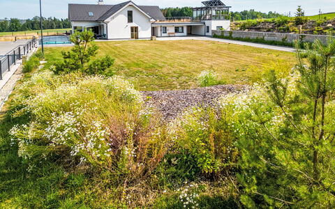 Dačice 100: Garden, Estate, Landscaping, Lawn, Farmhouse, Cumulus, Meteorological Phenomenon, Farm, Driveway, Villa