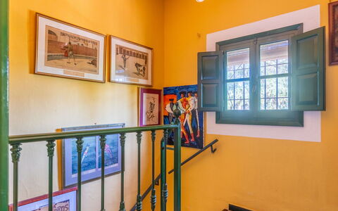 Finca Las Palmeras: Window, Facade, Siding, Cottage, Sash Window, Paint, Larch