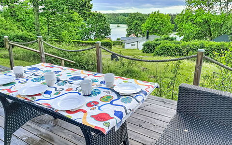 Sjöarpstugan: Furniture, Outdoor Furniture, Table, Chair, Outdoor Table, Kitchen & Dining Room Table, Shade, Leisure, Garden, Coffee Table