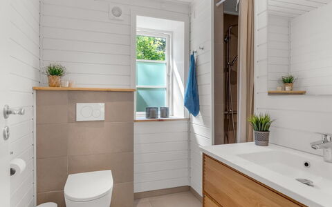 Stanko - 300M from the Sea: Flooring, Bathroom, Plumbing Fixture, Floor, Wood, Toilet, Interior Design, Bathroom Cabinet, Sink, Toilet Seat