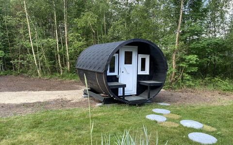 Stanko - 300M from the Sea: Garden, Backyard, Yard, Garden Buildings, Shed, Landscaping, Log Cabin, Outdoor Structure, Siding